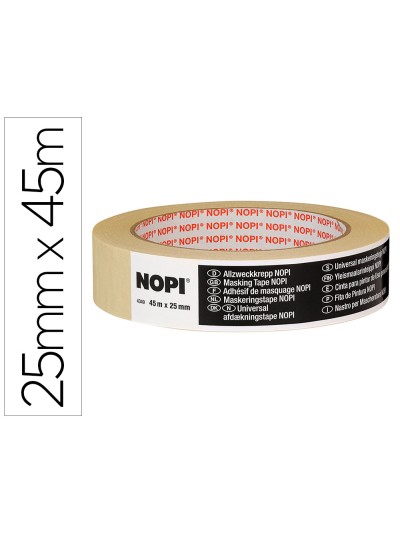 Cinta adhesiva tesa para pintar nopi 45 mt x 25 mm