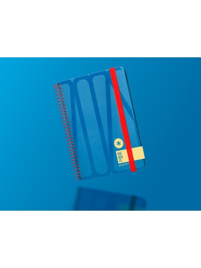 Agenda espiral antartik bold a6 2025 semana vista color azul papel 80 gr