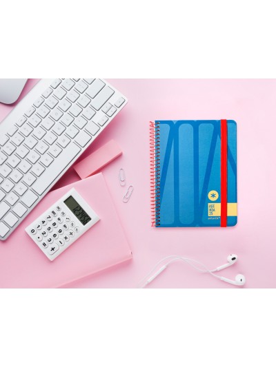Agenda espiral antartik bold a6 2025 semana vista color azul papel 80 gr