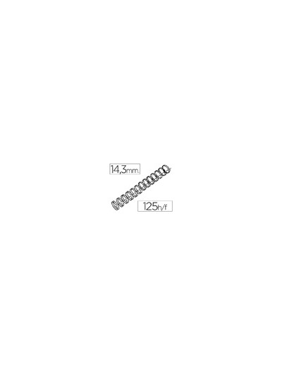 Espiral wire 3:1 14,3 mm n.9 negro capacidad 125 hojas caja de 100 unidades