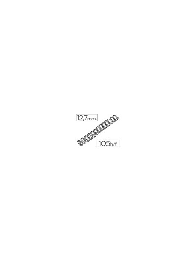 Espiral wire 3:1 12,7 mm n.8 negro capacidad 105 hojas caja de 100 unidades