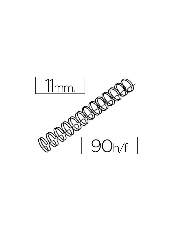 Espiral wire 3:1 11 mm n.7 negro capacidad 90 hojas caja de 100 unidades Espiral wire 3:1 11 mm n.7 negro capacidad 90 hojas caja de 100 unidades