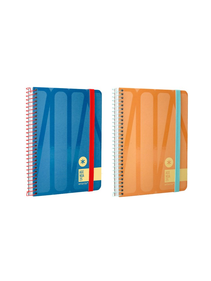 Agenda espiral antartik bold a6 2025 semana vista colores surtidos azul y melocoton papel de 80 gr Agenda espiral antartik bold a6 2025 semana vista colores surtidos azul y melocoton papel de 80 gr
