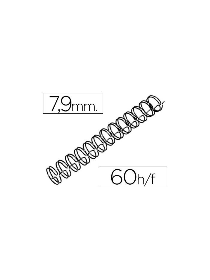 Espiral wire 3:1 7,9 mm n.5 negro capacidad 60 hojas caja de 100 unidades Espiral wire 3:1 7,9 mm n.5 negro capacidad 60 hojas caja de 100 unidades