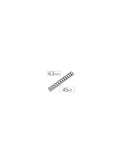 Espiral wire 3:1 6,3 mm n.4 negro capacidad 45 hojas caja de 100 unidades