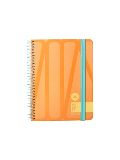 Agenda espiral antartik bold a6 2025 semana vista colores surtidos azul y melocoton papel de 80 gr