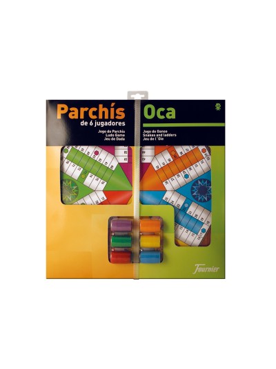 Parchis con oca tablero grande 6 jugadores 41x40x4,7 cm