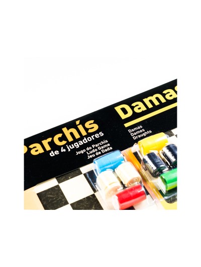 Parchis con damas tablero grande 4 jugadores 41x40x4,5 cm