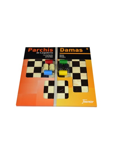Parchis con damas tablero grande 4 jugadores 41x40x4,5 cm