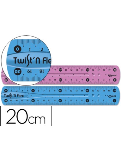 Regla maped plastico flexible 20 cm colores surtidos