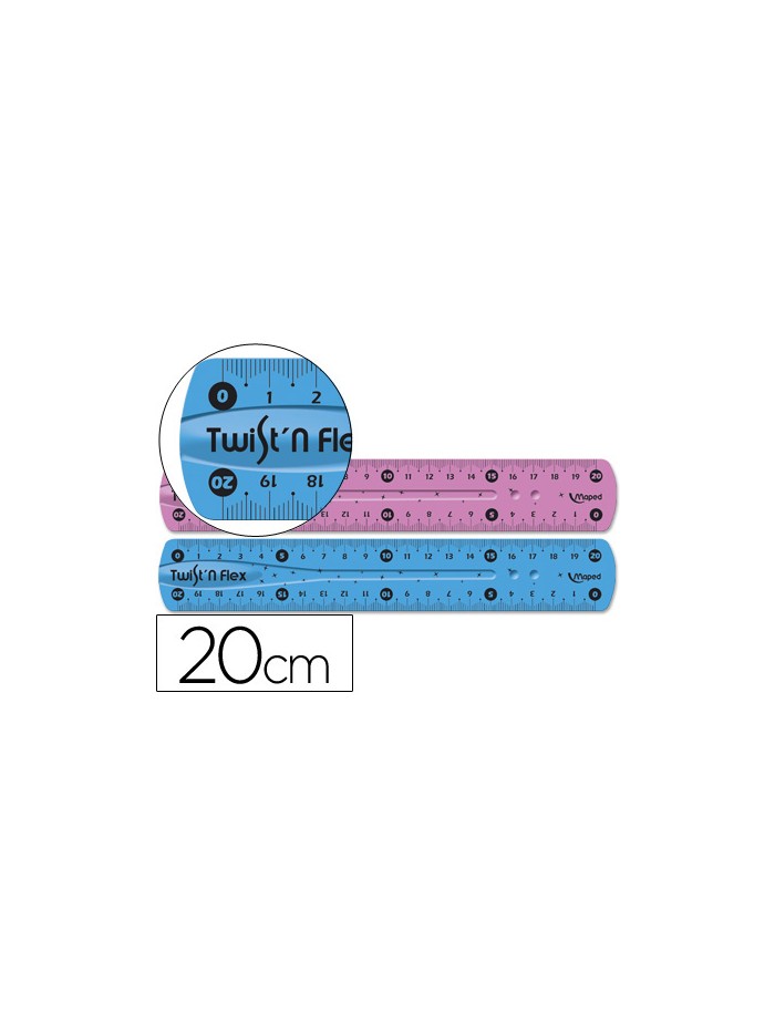 Regla maped plastico flexible 20 cm colores surtidos Regla maped plastico flexible 20 cm colores surtidos