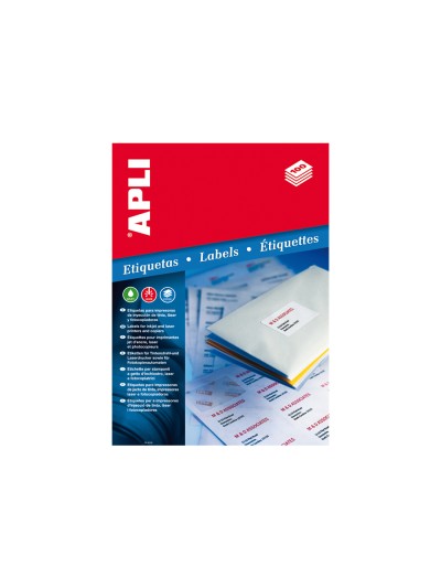 Etiqueta adhesiva apli 1279 tamaño 105x74 mm para fotocopiadora laser ink-jet caja con 100 hojas din a4