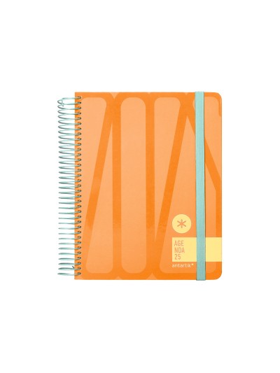 Agenda espiral antartik bold a5+ 2025 dia pagina colores azul y melocoton surtidos papel 80 gr