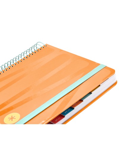 Agenda espiral antartik bold a5+ 2025 dia pagina colores azul y melocoton surtidos papel 80 gr