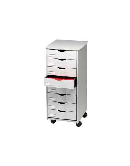 Mueble auxiliar paperflow para oficina 8 cajones en color gris 5x825x382 71,5x31,6x34,3 cm