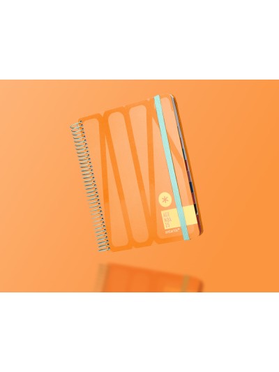 Agenda espiral antartik bold a5+ 2025 dia pagina colores azul y melocoton surtidos papel 80 gr