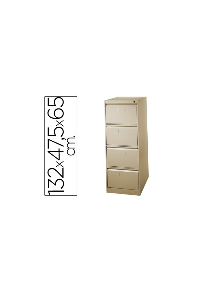 Fichero cajones de suelo metal 4 cajones 132 cm alto 65 cm prof 47,5 ancho beige n.34 guias telescopicas antivuelco Fichero cajones de suelo metal 4 cajones 132 cm alto 65 cm prof 47,5 ancho beige n.34 guias telescopicas antivuelco