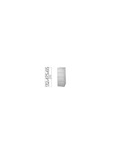 Fichero cajones de suelo metal 4 cajones 132 cm alto 65 cm prof 47,5 ancho gris 75 guias telescopicas antivuelco