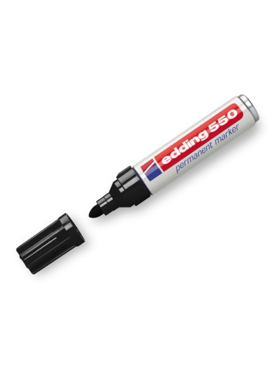 Rotulador edding punta fibra permanente 550 negro n.1 punta redonda recargable