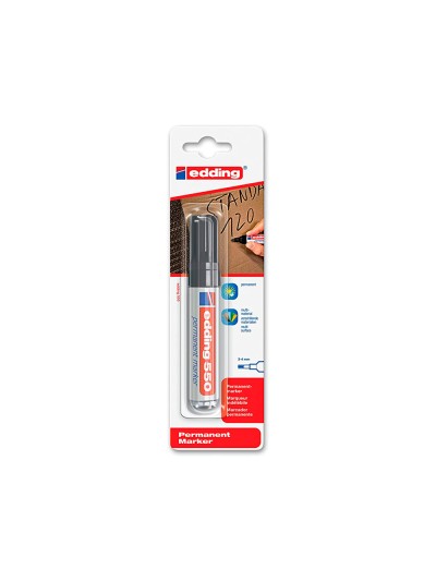 Rotulador edding punta fibra permanente 550 negro n.1 punta redonda recargable