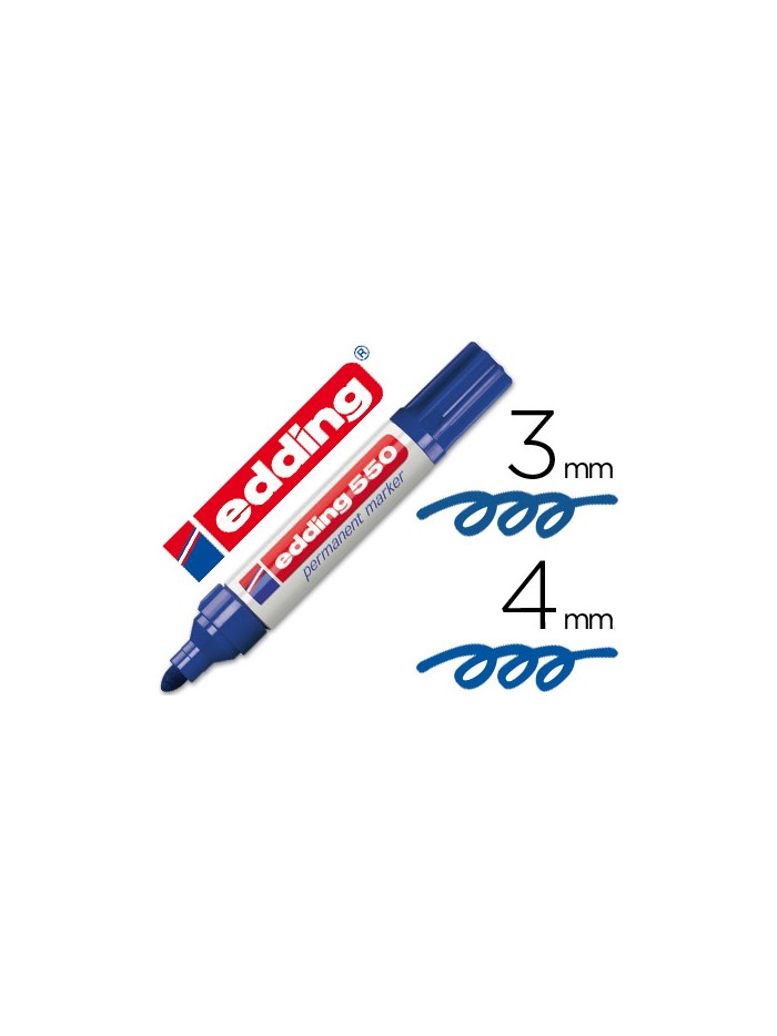 Rotulador edding punta fibra permanente 550 azul n.3 punta redonda recargable Rotulador edding punta fibra permanente 550 azul n.3 punta redonda recargable