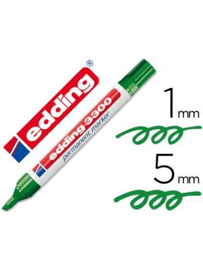 Rotulador edding marcador 3300 n.4 verde punta biselada recargable