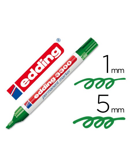 Rotulador edding marcador 3300 n.4 verde punta biselada recargable
