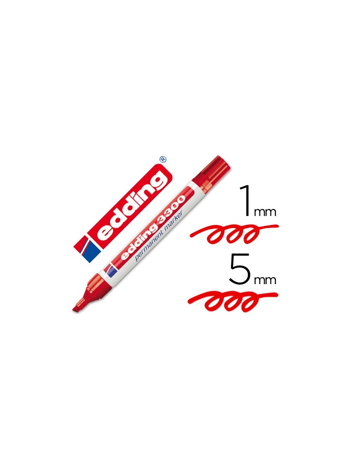 Rotulador edding marcador 3300 n.2 rojo punta biselada recargable Rotulador edding marcador 3300 n.2 rojo punta biselada recargable