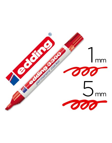 Rotulador edding marcador 3300 n.2 rojo punta biselada recargable