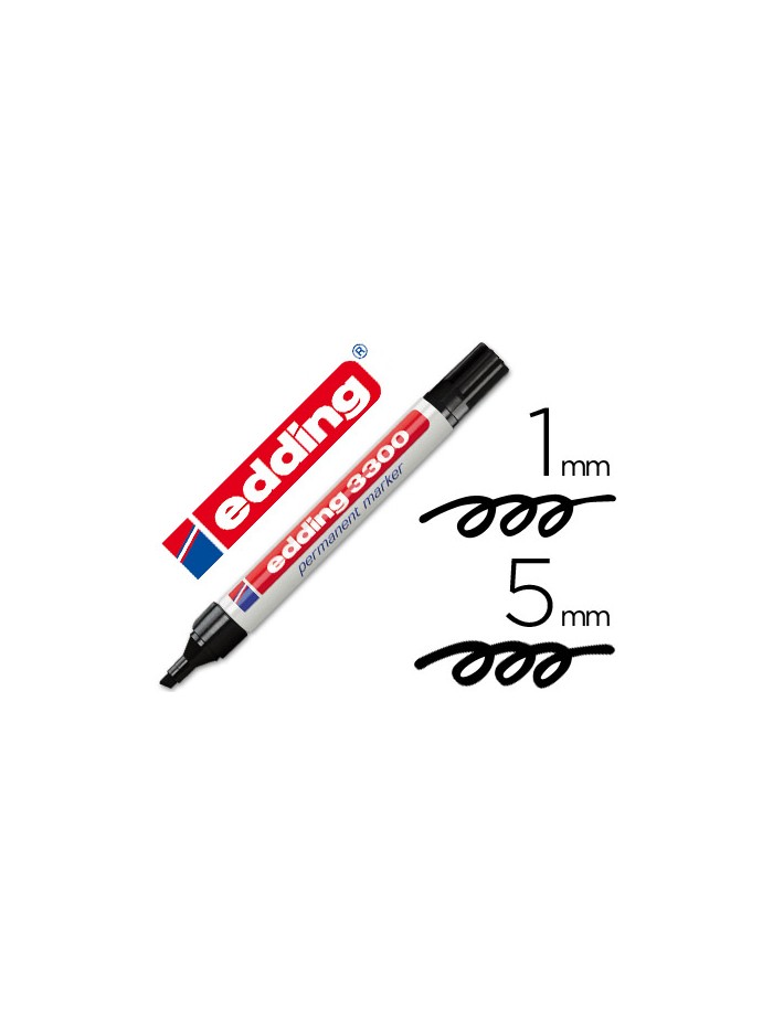 Rotulador edding marcador 3300 n.1 negro punta biselada recargable Rotulador edding marcador 3300 n.1 negro punta biselada recargable