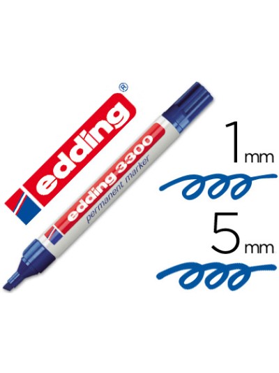 Rotulador edding marcador 3300 n.3 azul punta biselada recargable