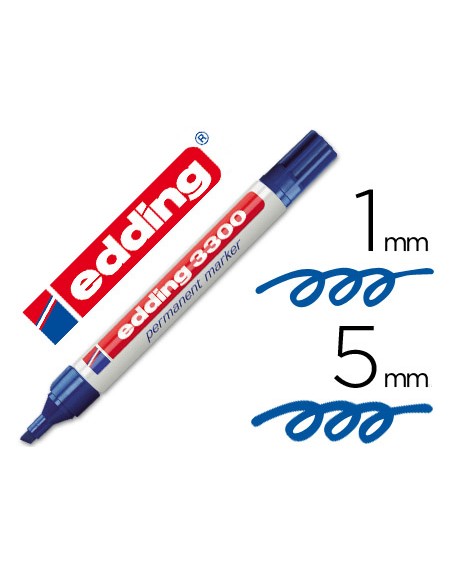 Rotulador edding marcador 3300 n.3 azul punta biselada recargable