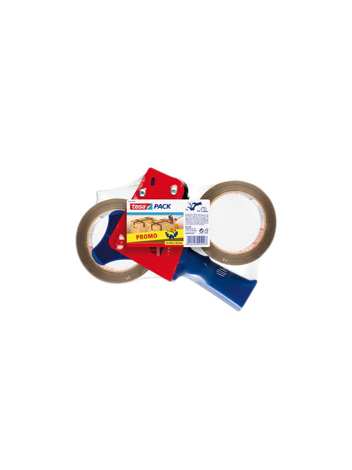 Portarrollo tesa para embalaje para rollos de 66mt x 50mm 2 rollos cinta marron Portarrollo tesa para embalaje para rollos de 66mt x 50mm 2 rollos cinta marron