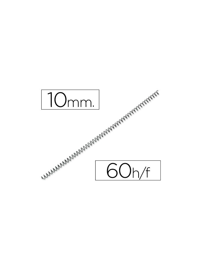 Espiral metalico yosan negro paso 56 4:1 10 mm calibre 1,00 mm Espiral metalico yosan negro paso 56 4:1 10 mm calibre 1,00 mm