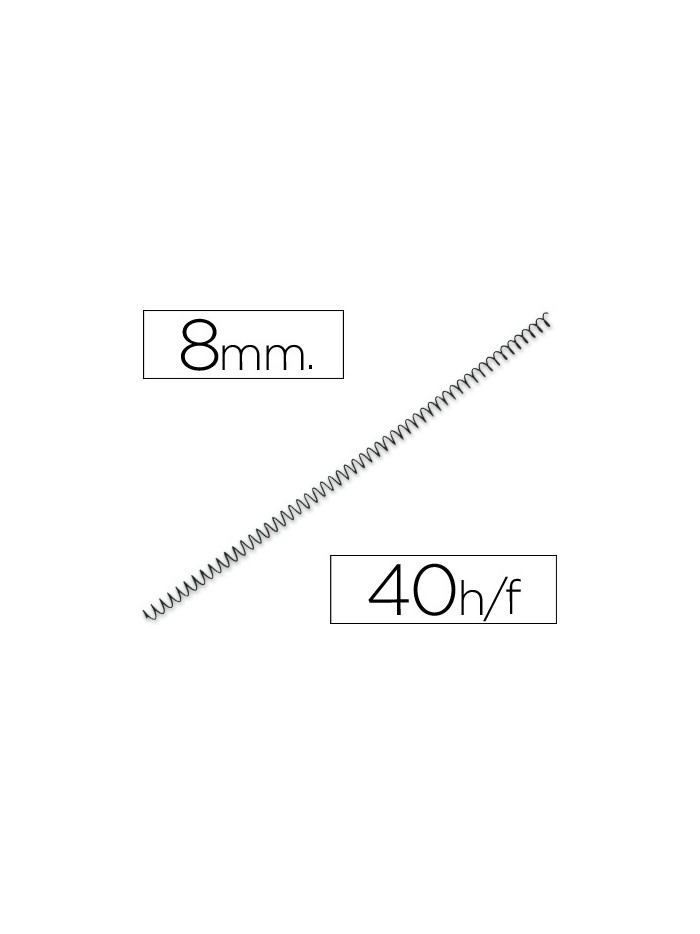 Espiral metalico yosan negro paso 64 5:1 8 mm calibre 1,00 mm