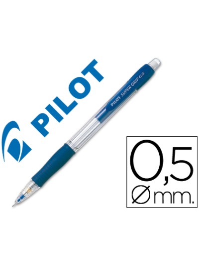 Portaminas pilot super grip azul 0,5 mm sujecion de caucho