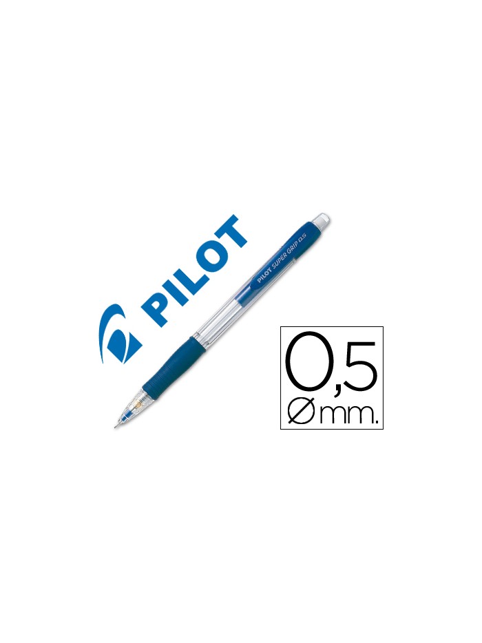 Portaminas pilot super grip azul 0,5 mm sujecion de caucho Portaminas pilot super grip azul 0,5 mm sujecion de caucho