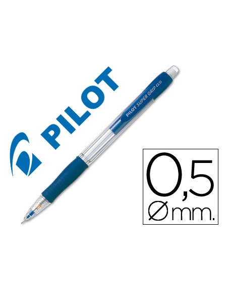 Portaminas pilot super grip azul 0,5 mm sujecion de caucho