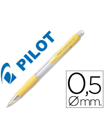 Portaminas pilot super grip amarillo 0,5 mm sujecion de caucho