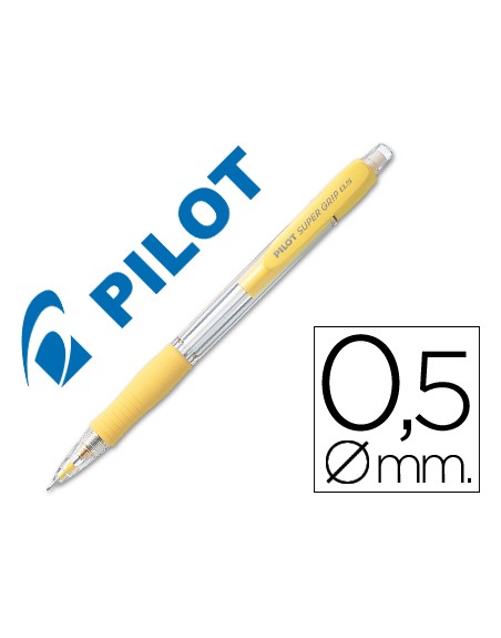 Portaminas pilot super grip amarillo 0,5 mm sujecion de caucho