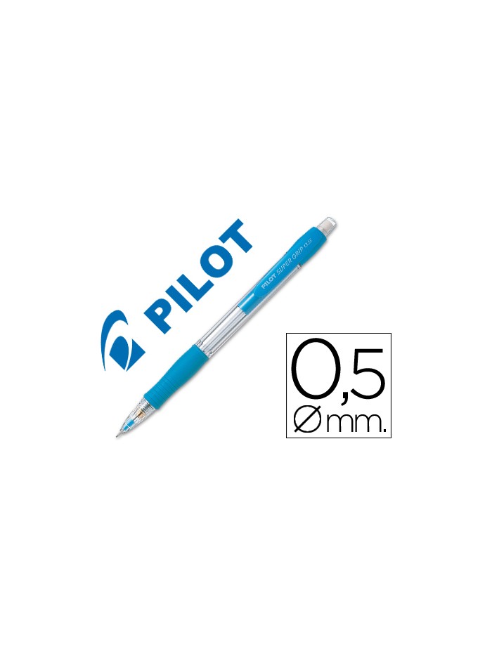 Portaminas pilot super grip celeste 0,5 mm sujecion de caucho Portaminas pilot super grip celeste 0,5 mm sujecion de caucho