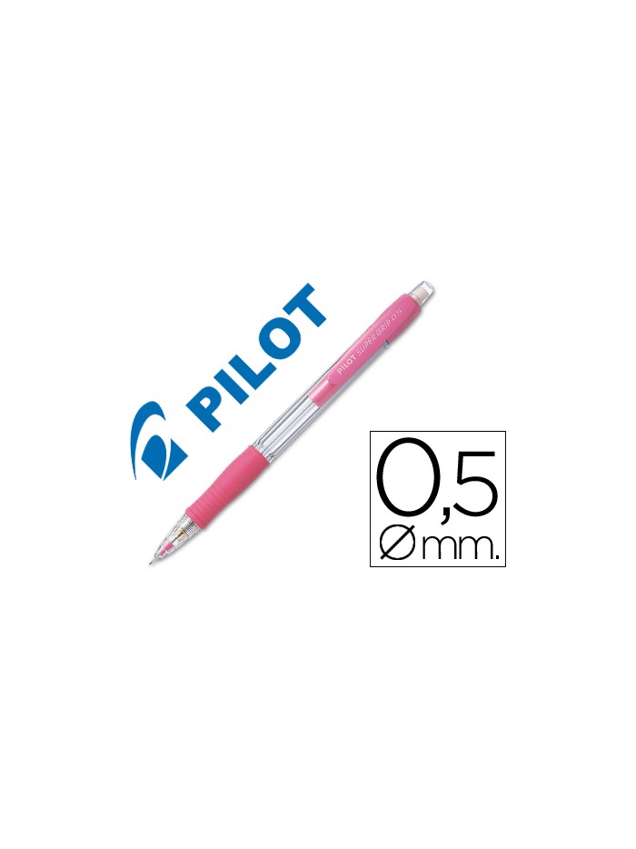 Portaminas pilot super grip rosa 0,5 mm sujecion de caucho Portaminas pilot super grip rosa 0,5 mm sujecion de caucho