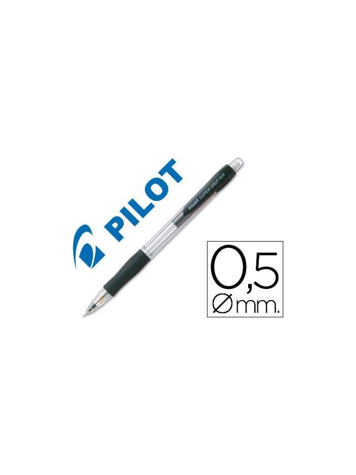 Portaminas pilot super grip negro 0,5 mm sujecion de caucho Portaminas pilot super grip negro 0,5 mm sujecion de caucho