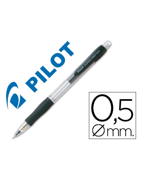 Portaminas pilot super grip negro 0,5 mm sujecion de caucho
