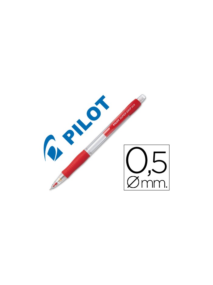 Portaminas pilot super grip rojo 0,5 mm sujecion de caucho Portaminas pilot super grip rojo 0,5 mm sujecion de caucho
