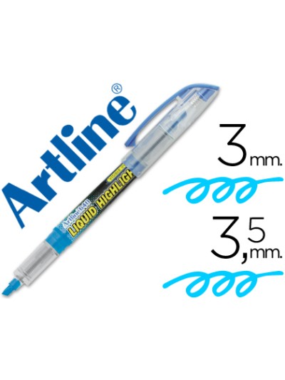 Rotulador artline fluorescente ek-640 azul punta biselada