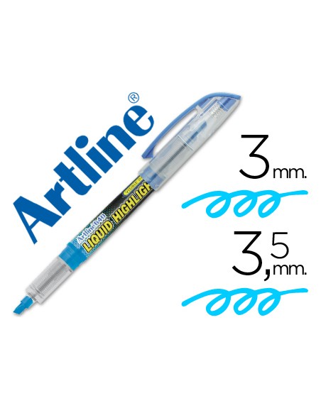 Rotulador artline fluorescente ek-640 azul punta biselada