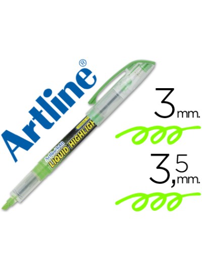 Rotulador artline fluorescente ek-640 verde punta biselada