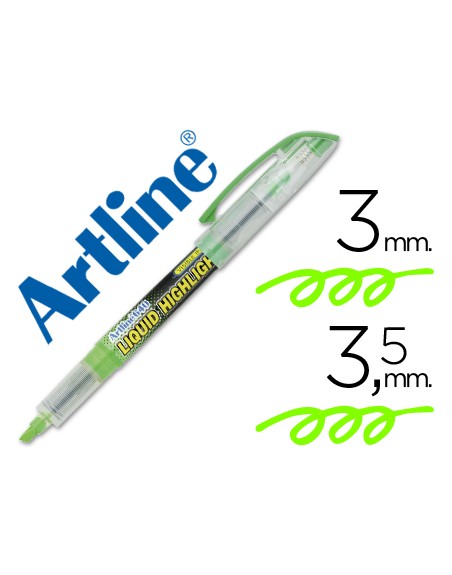 Rotulador artline fluorescente ek-640 verde punta biselada