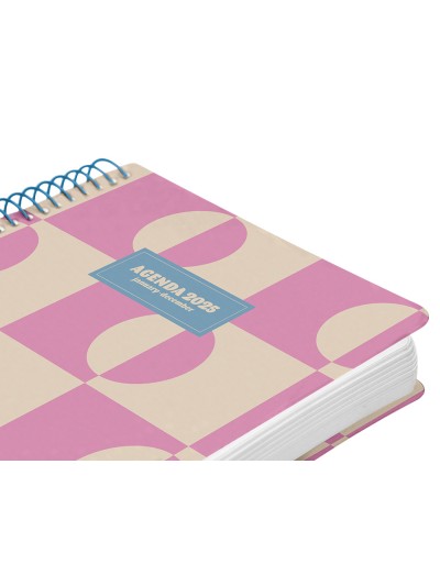Agenda espiral liderpapel classic 2025 dia pagina expositor de 12 unidades surtidas papel 70 gr